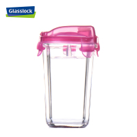 三光云彩(GLASSLOCK)韩国进口钢化耐热玻璃水杯茶杯车载水杯果汁杯牛奶杯RC105 红色 500ml玻璃水杯茶杯