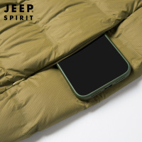JEEP SPIRIT吉普保暖轻薄羽绒服宽松大码立领短款外套秋冬防寒保暖白鸭绒上衣