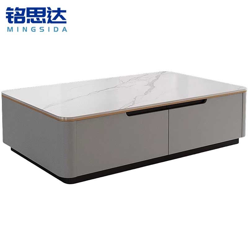 铭思达岩板茶几1.4米个高清大图