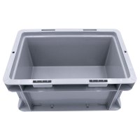 冰禹 SNll-124 塑料周转箱 塑料带盖运输物流箱 汽车配储物箱周转箱 收纳工具箱零件箱 E箱-有盖灰色