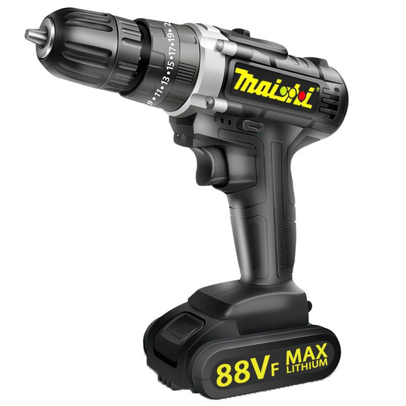 手电钻手钻电动螺丝刀电转无刷冲击钻全能特强冲击款1电1充纸盒钻头