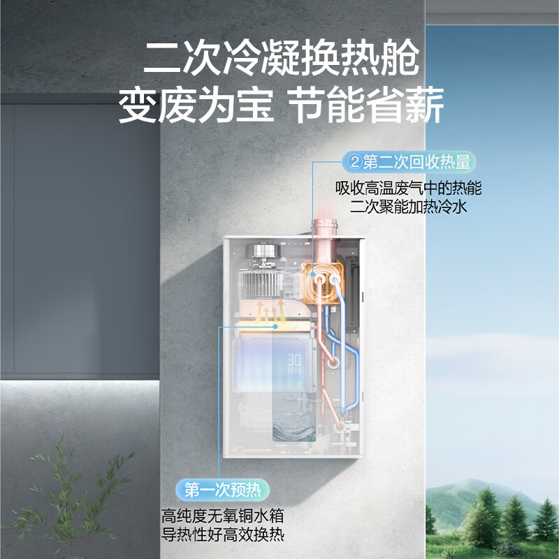 万和[豆蔻LS5 ]16升天然气7A一级恒温 超一级能效大水量 节能直流变频风机 燃气热水器高清大图