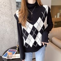 唐狮马甲女背心新款韩系V领撞色休闲百搭无袖上衣针织背心YD