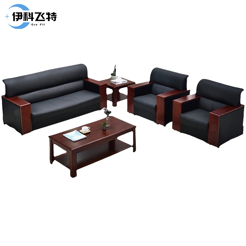 伊科飞特头层牛皮沙发1830*750*830mm+茶几*1+方几*1套高清大图