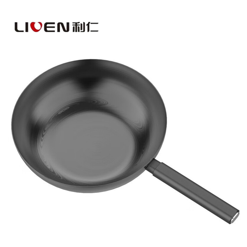 利仁炒锅御铁真不锈精铁炒锅无涂层轻松爆炒 不挑炉灶明火通用 大口径30cm LPJT-30(无盖)曜石黑