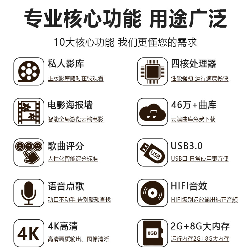 新款InAndOn音王KV-H5MAX点歌机专业蓝光数字播放器家庭ktv卡拉OK点唱机