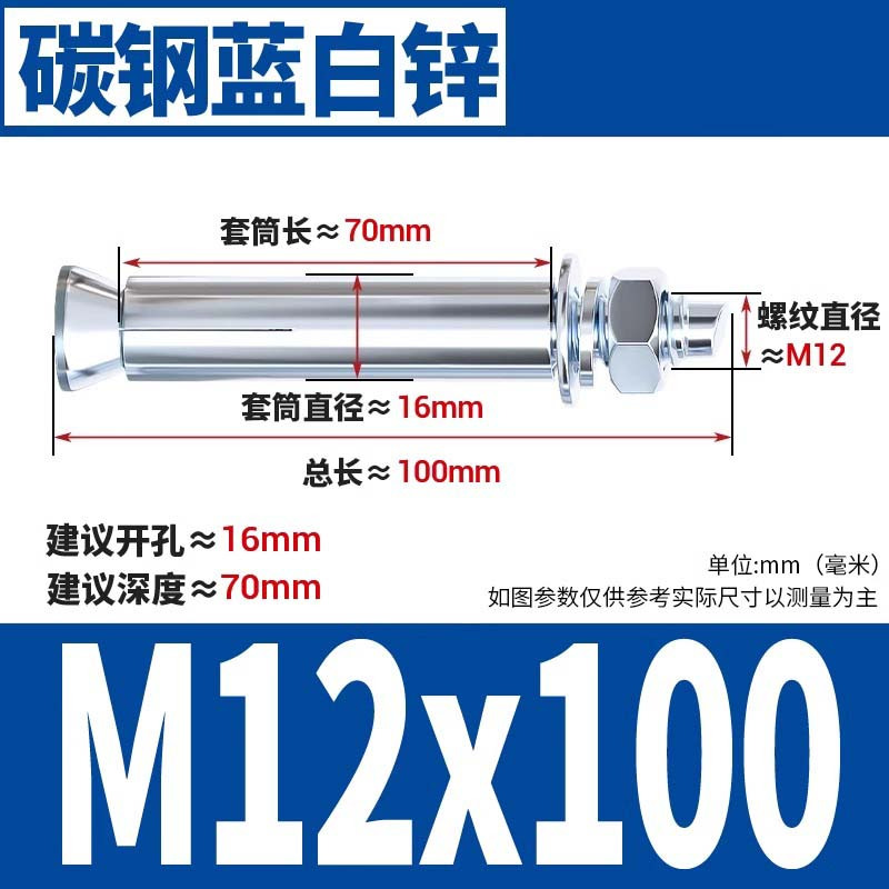 迦毅膨胀螺丝M12*100个