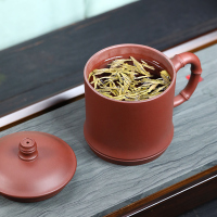 金镶玉蒋旭东老师手工制作 宜兴原矿紫砂杯 带过滤茶水分离茶杯礼盒装
