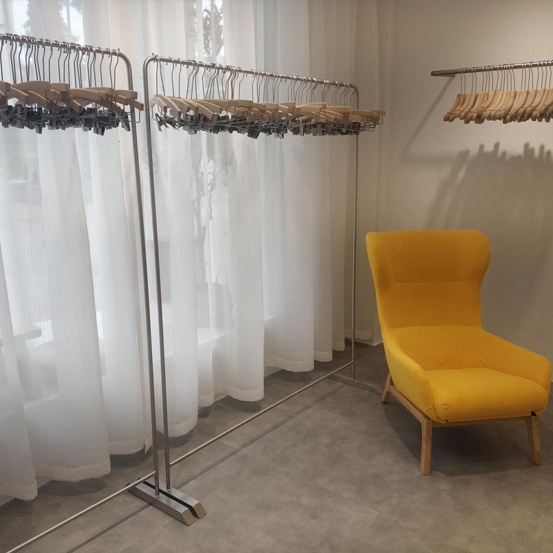 三维工匠服装店衣架展示架落地式组合专用正侧挂中岛衣服陈列架女装店货架晾晒架 拉丝金长1.5M*高1.7M实心16MM 官