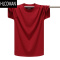 HLCOMAN夏季莫代尔弹力薄款短袖T恤衫加肥大码半袖宽松体恤男 枣红色