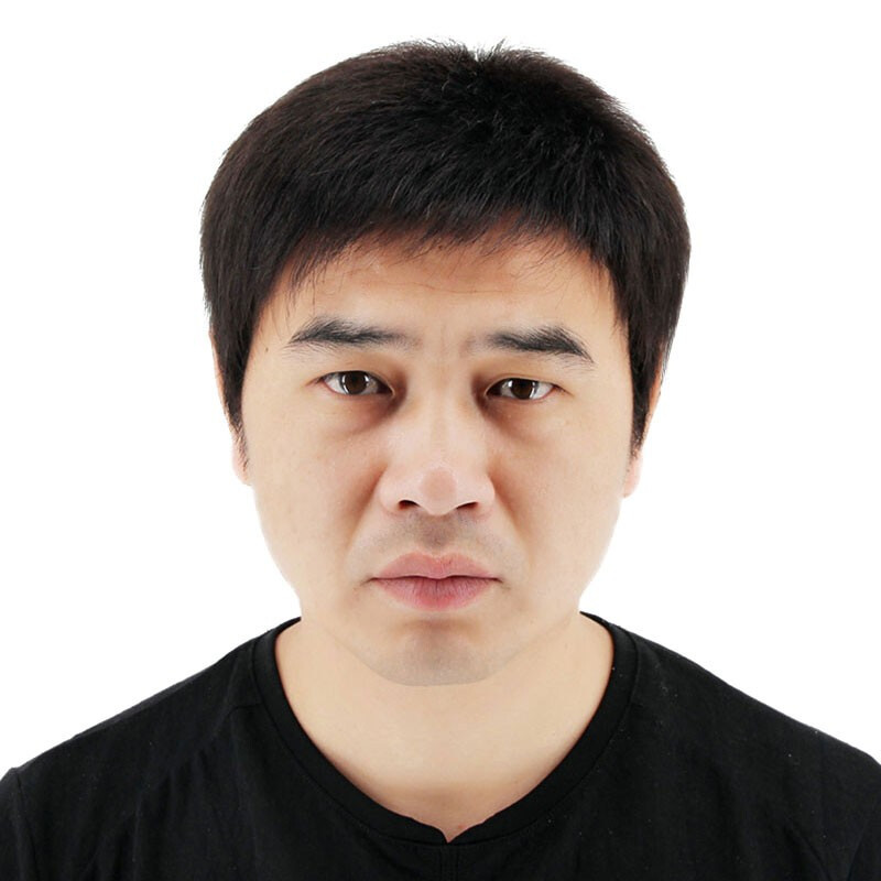 发飞扬 假发男短发帅气蓬松中老年男士假发全真人发丝平头寸头真发假发头套