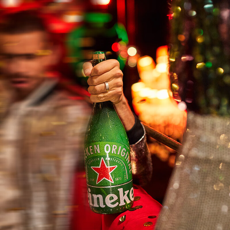 喜力啤酒Heineken喜力香槟瓶啤酒1.5L*1瓶 礼盒装 喜力经典1500ml高清大图