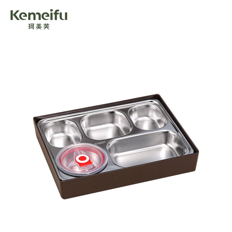 珂美芙 不锈钢商务餐盘 五格 个高清大图
