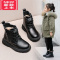 可莉允女童马丁靴2022新款冬季加绒保暖短靴英伦雪地棉童靴儿童靴子