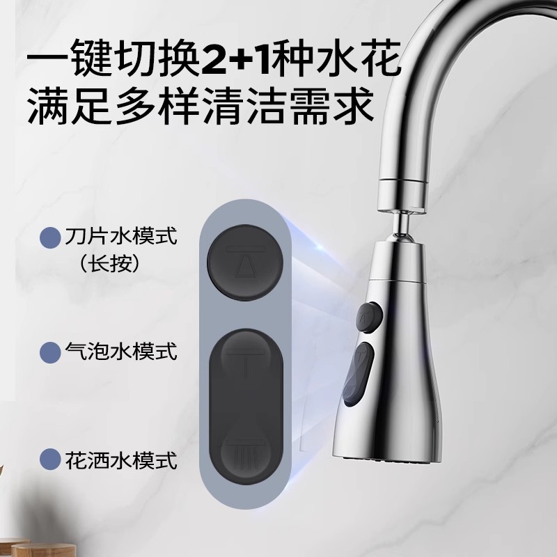 九牧(JOMOO)水龙头起泡器厨房多功能水嘴延伸器厨房龙头转接头02319-1C-1高清大图