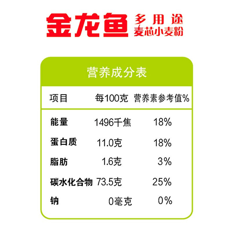金龙鱼多用途麦芯粉5KG家用面粉通用面粉包子粉饺子粉馒头饼手擀面粉10斤袋装