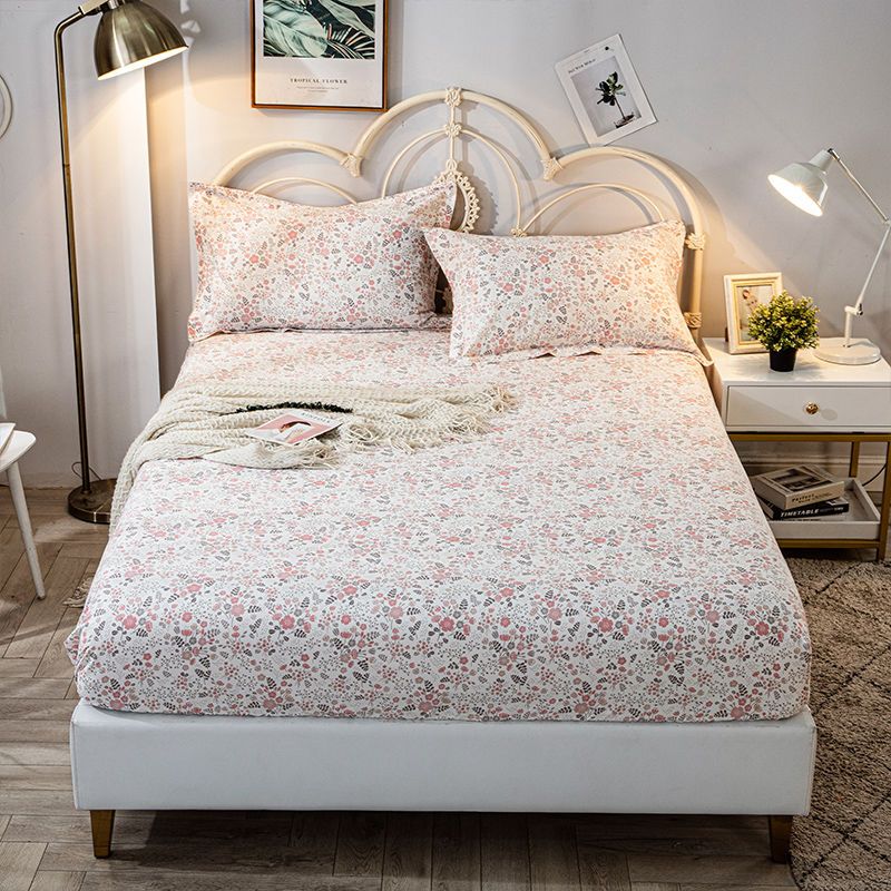 纯棉床笠单件席梦思床垫套保护套全棉加厚印花网红床罩