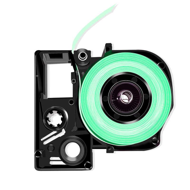 e代经典 24mm绿底黑字标签色带 适用爱普生EPSON LW600P;LW700;锦宫SR530C LK-6GBP高清大图