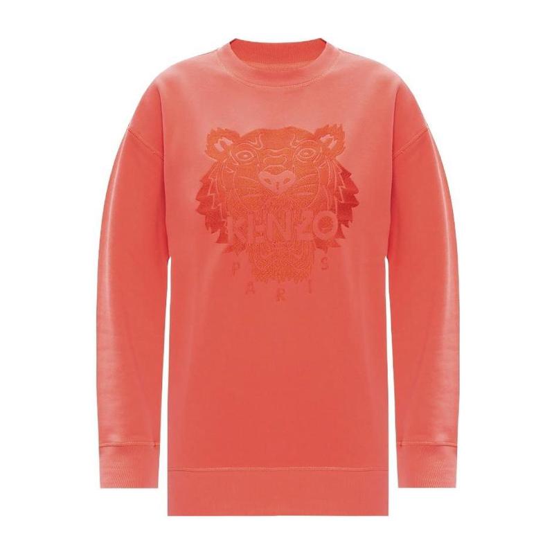 高田贤三(Kenzo)粉红虎头印花棉质圆领长袖运动卫衣女款休闲百搭高清大图