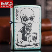 原装防风zippo打火机正品 绿冰骷髅调酒师 男士正版ZP