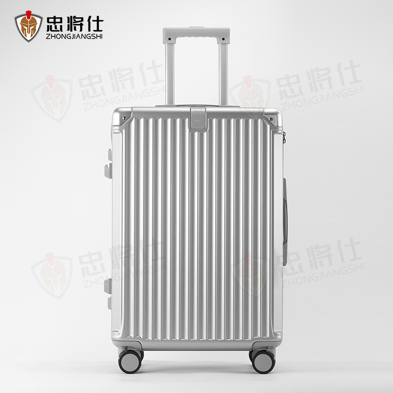 忠将仕 多功能行李箱万向轮结实耐用旅行密码拉杆箱 银色20英寸 ZJS-A996S-8088Y-20高清大图