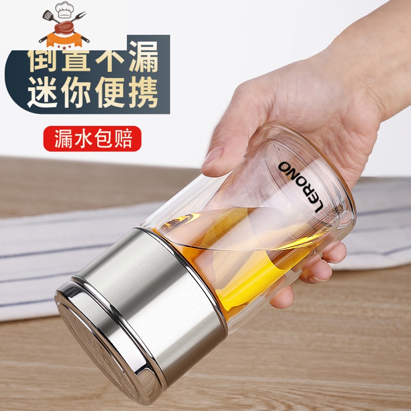双层玻璃杯水杯男女茶杯茶水分离泡茶杯个人专用透明杯子 敬平高清大图