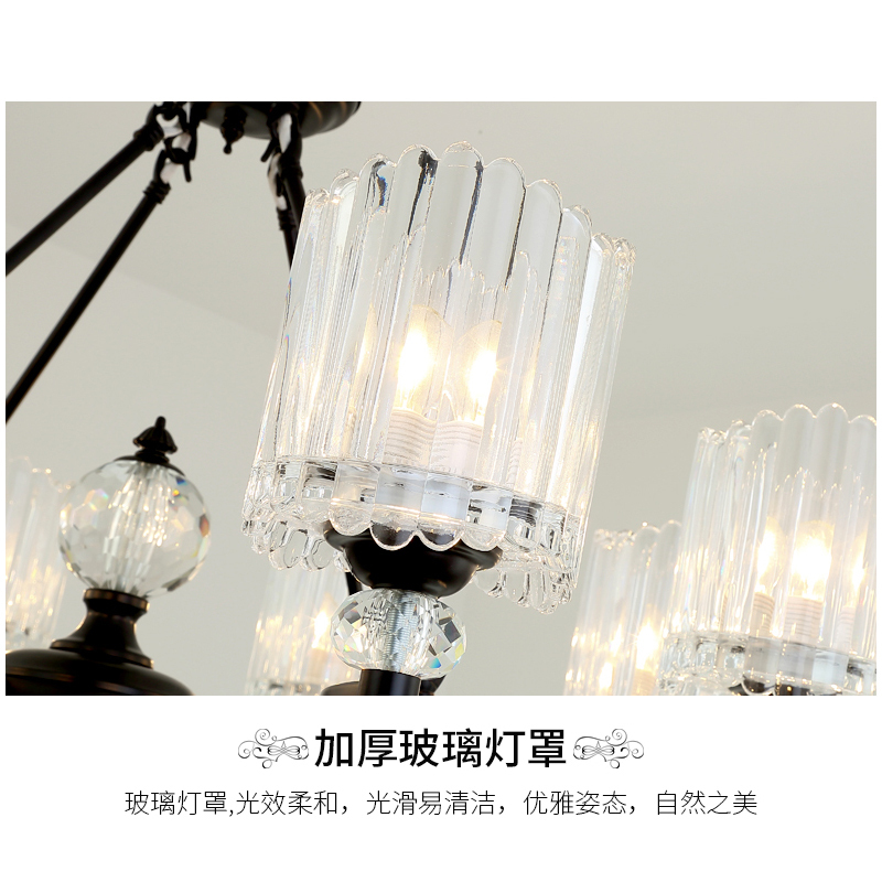 辛羽轻奢简约水晶吸顶灯主卧室灯书房儿童房家用轻奢客厅餐厅美式吊灯