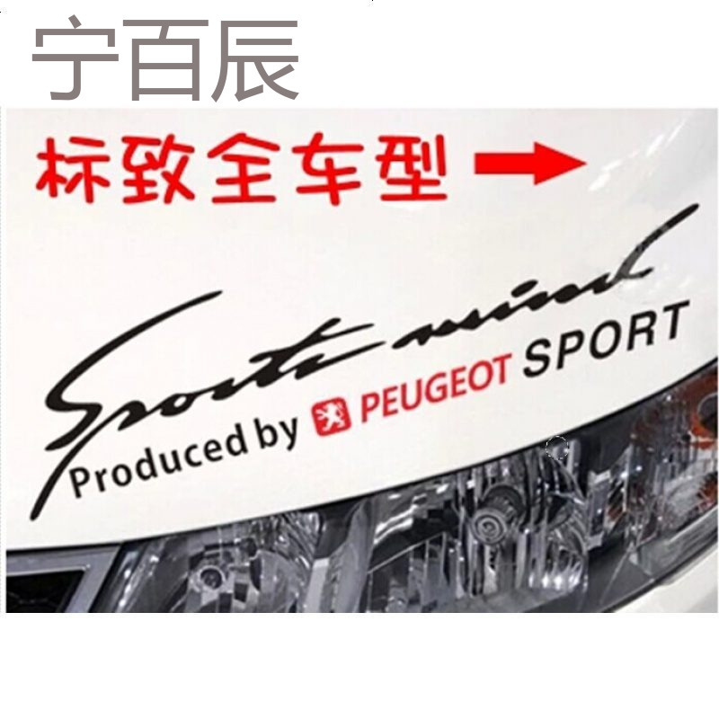 东风标致308 408 508 3008 301 307 207改装专用灯眉贴纸标志车贴