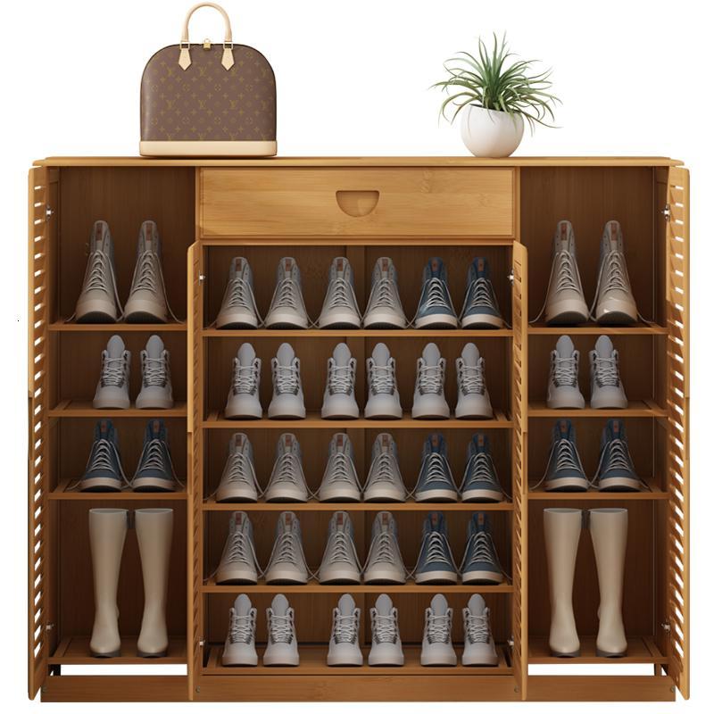 简易鞋柜楠竹简约现代收纳储物柜家用口多层经济型实木鞋架定制 加高