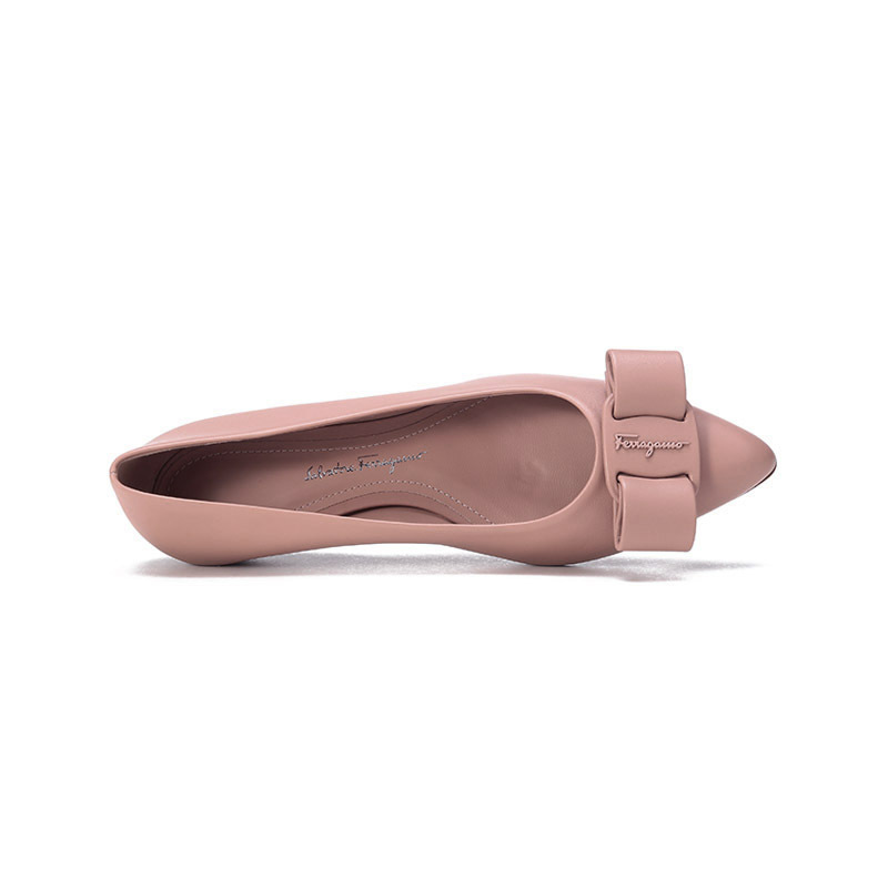 菲拉格慕salvatoreferragamo女士viva系列羊皮蝴蝶结芭蕾舞平底鞋单鞋