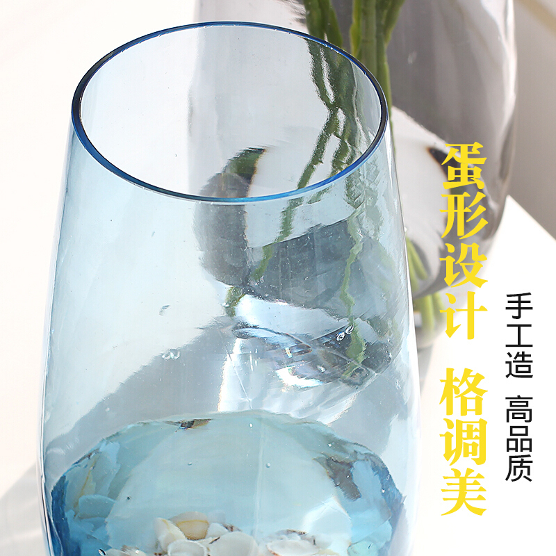 恐龙蛋花瓶欧式透明玻璃插花器客厅摆件创意ins家居植物水培容器