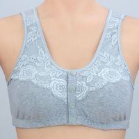 乳腺术后胸罩专用文胸无钢圈腺癌切除二合一假义乳房背心内衣夏季 浅灰色[单件] 110建议170-200斤左右