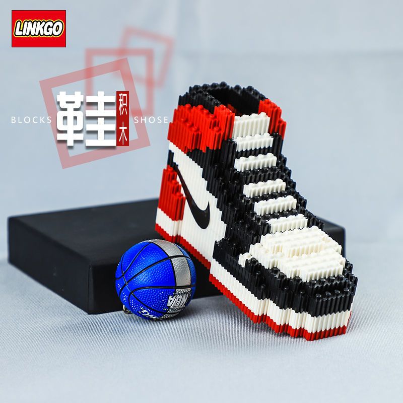 串联小颗粒瓶装拼插积木成年拼图益智玩具兼容乐高aj球鞋模型摆件