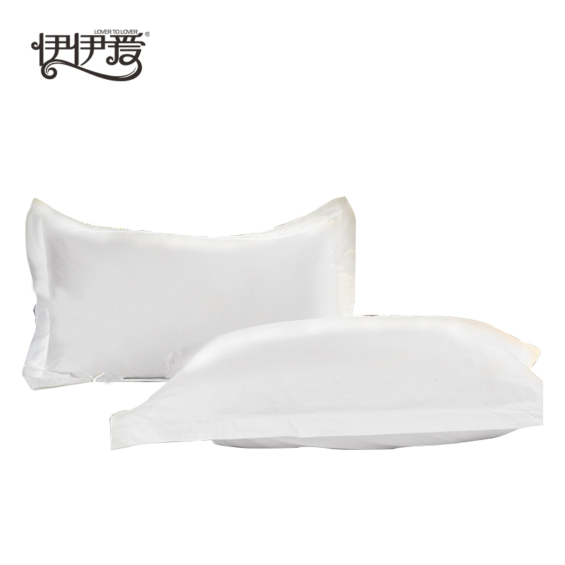 伊伊爱 60*80S喷气全棉贡缎纯白枕套高清大图