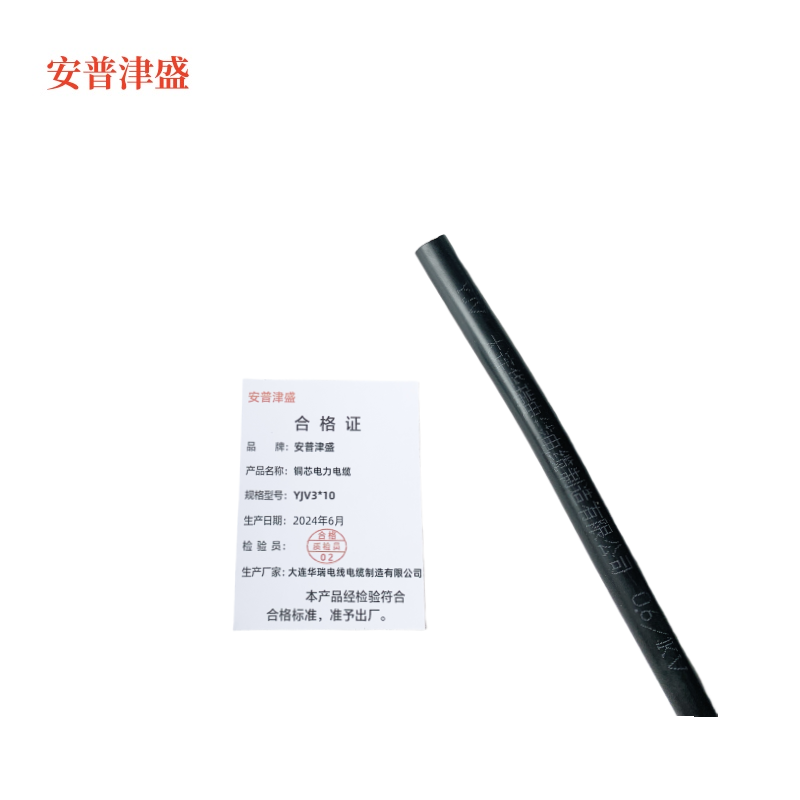 安普津盛 铜芯电力电缆YJV3*10mm 米高清大图