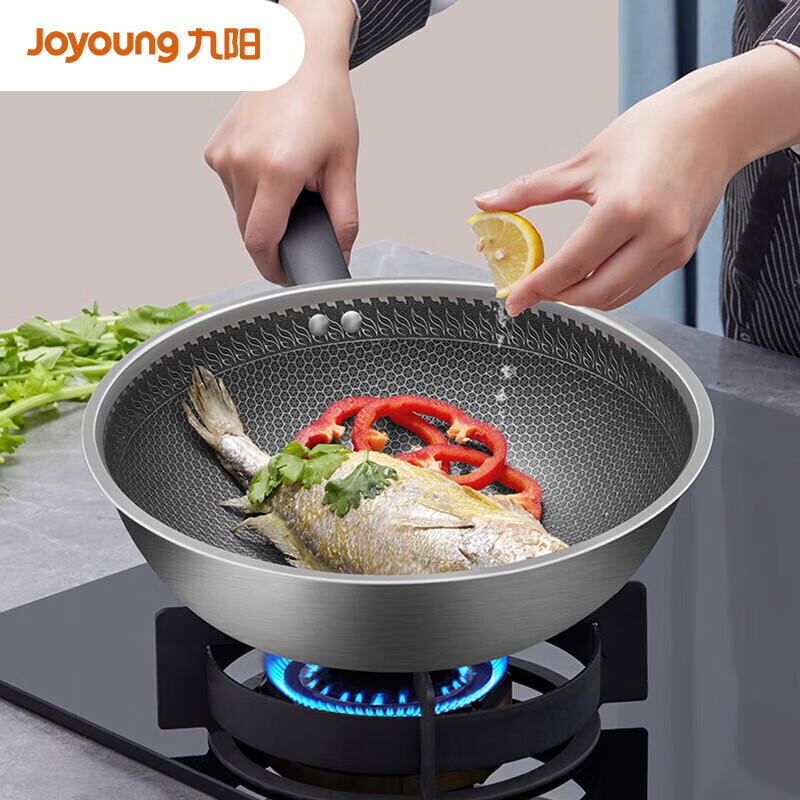九阳(Joyoung)CF-CGB3037晶钢不粘炒锅 30cm家用炒菜锅 电磁炉燃气煤气灶明火通用高清大图