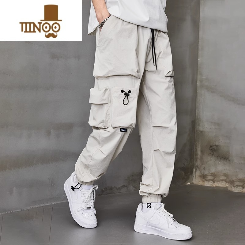 YANXU夏季薄款工装裤男士潮牌宽松束脚速干冲锋百搭机能风运动休闲裤子高清大图