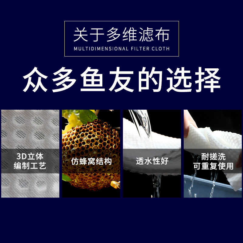 鱼缸过滤棉蜂巢高滤布密度净化生化棉加厚水族箱滤材高透水高清大图
