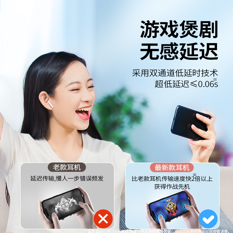 讯迪蓝牙耳机真无线2023年新款男女生款超长续航音质超好适用华为苹果小米