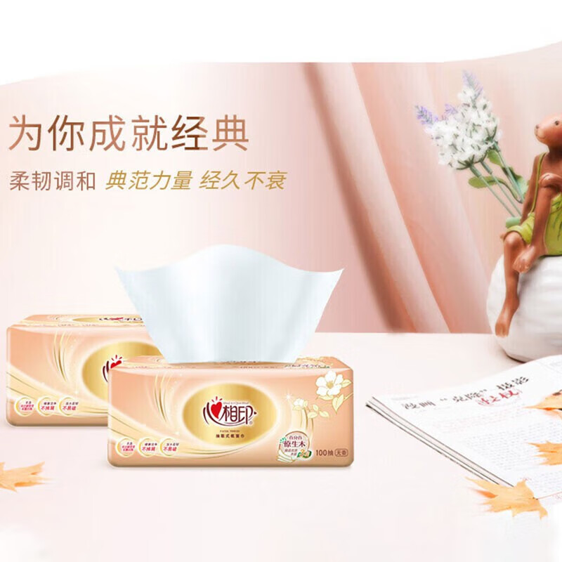 心相印 DT55100(箱装) 金装经典系列抽纸 100抽3层 24包/箱