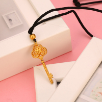 金一古法金黄金吊坠金丝钥匙牌女士款送礼(计价)ABBG05