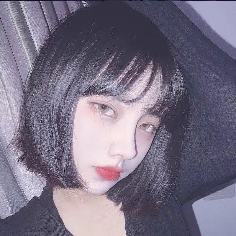 假发女短发空气刘海o头内扣梨花头学生套修脸奶奶灰假发套