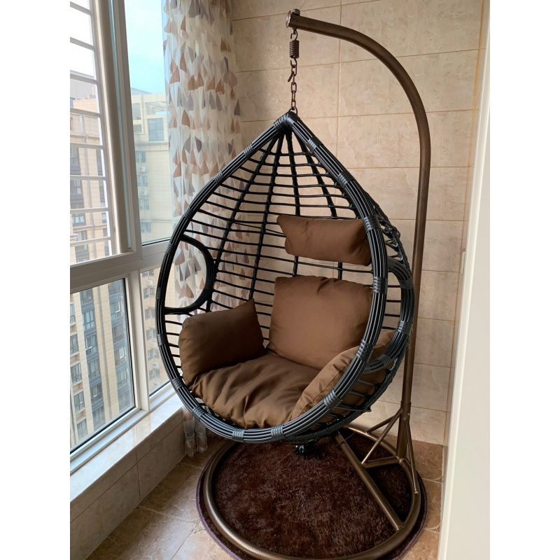 吊篮藤椅粗藤单双人阳台室内小摇篮椅子懒人家用网红秋千吊椅吊床