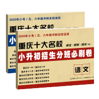 2020年小考小升初招生真题卷数学+语文2本套装 重庆名校精解+精练辅导练习册资料 小学语数英期末总复习辅导练习册试卷