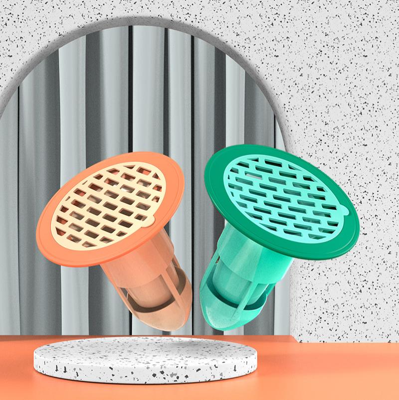 地漏防臭器下水道堵口管卫生间厕所防反臭反味神器防虫密封塞盖芯--地漏防臭芯【2个装】--颜色随机