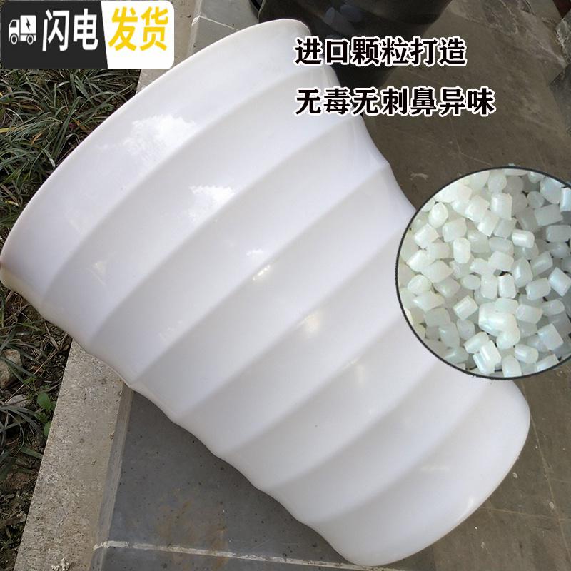 三维工匠超特大号螺纹型花盆盆景果树大型植物落地高筒加厚仿陶瓷塑料花盆 有孔白色螺纹送加厚托盘 小花盆容器高清大图