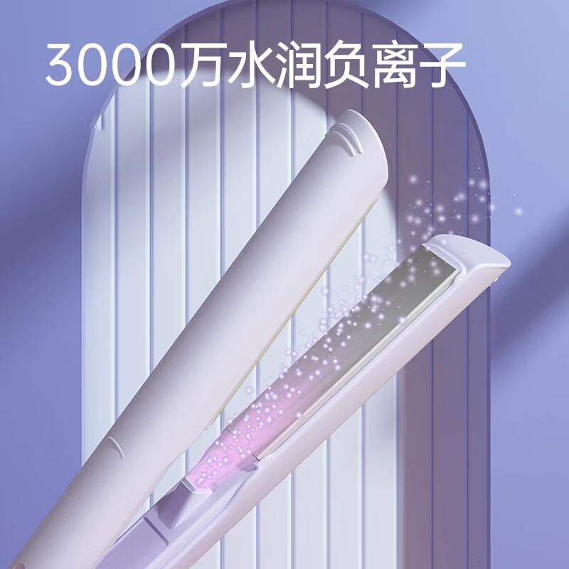 雷瓦(RIWA)卷发棒直板夹负离子卷直两用卷发棒拉直板烫发棒便携出游RB-8150浅藤紫高清大图