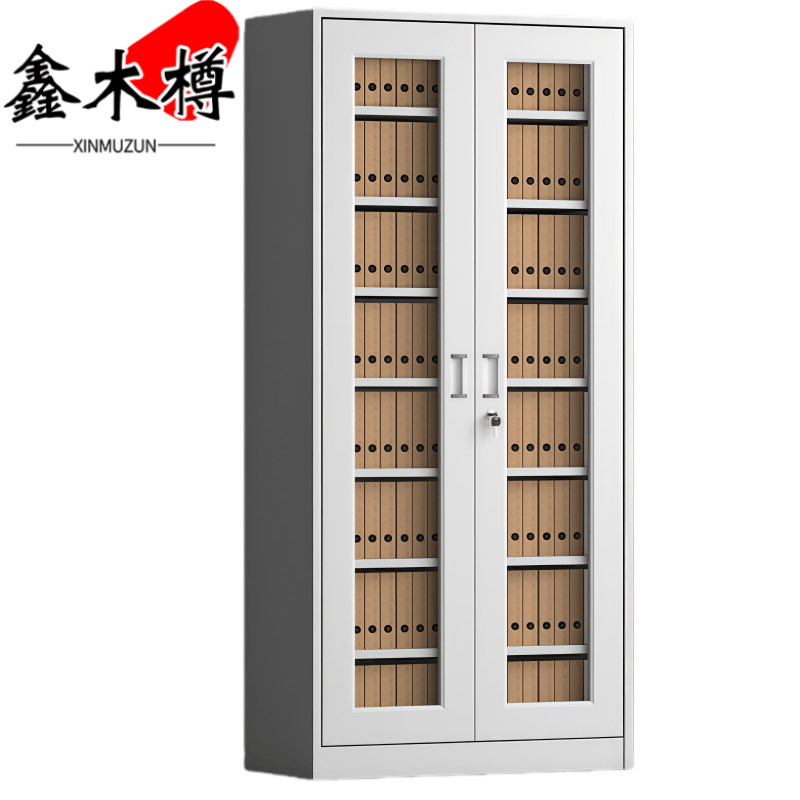 鑫木樽通玻办公柜8层个高清大图