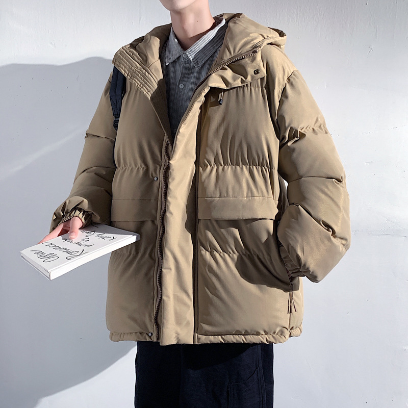 男士棉衣外套2022冬季新款ins宽松大码棉袄港风加厚保暖连帽棉服莎丞