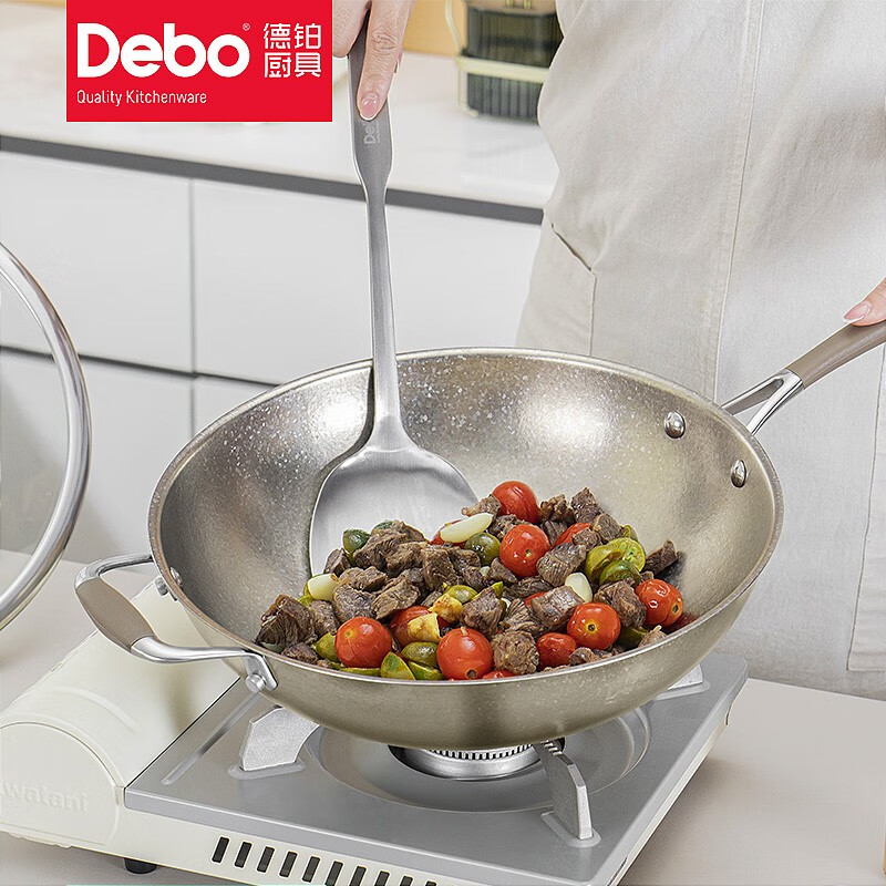 Debo德铂科维奇纯钛炒锅32cm高清大图
